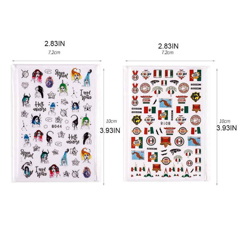 Siy 6 / 12pcs Stiker Kuku 3d Motif Kartun Untuk Nail Art