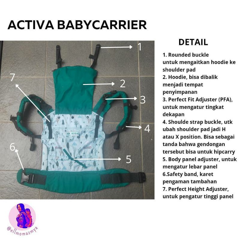 Gendongan bayiku.id Activa Mark II baby Carrier MOTIF