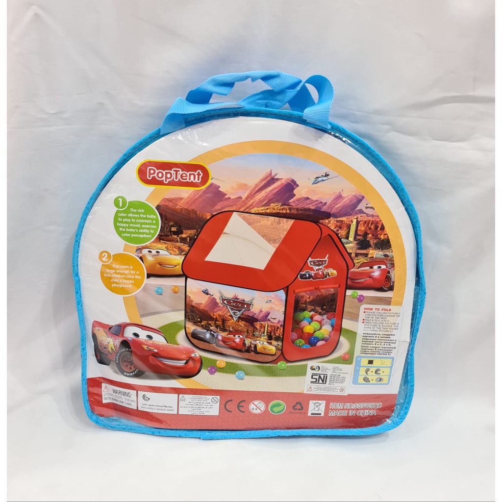 Mainan Tenda Bola Anak Karakter Cars SG7009 Rumah Mandi Bola