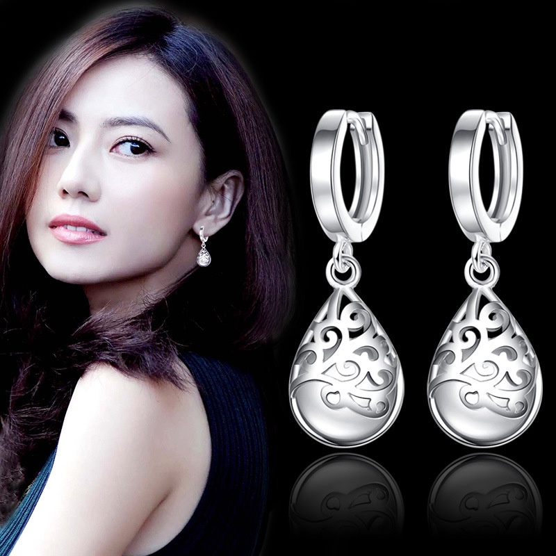 925 Perak Anting Anting Wanita Opal Cahaya Bulan Perhiasan Fashion/Subang Telinga anting perempuan