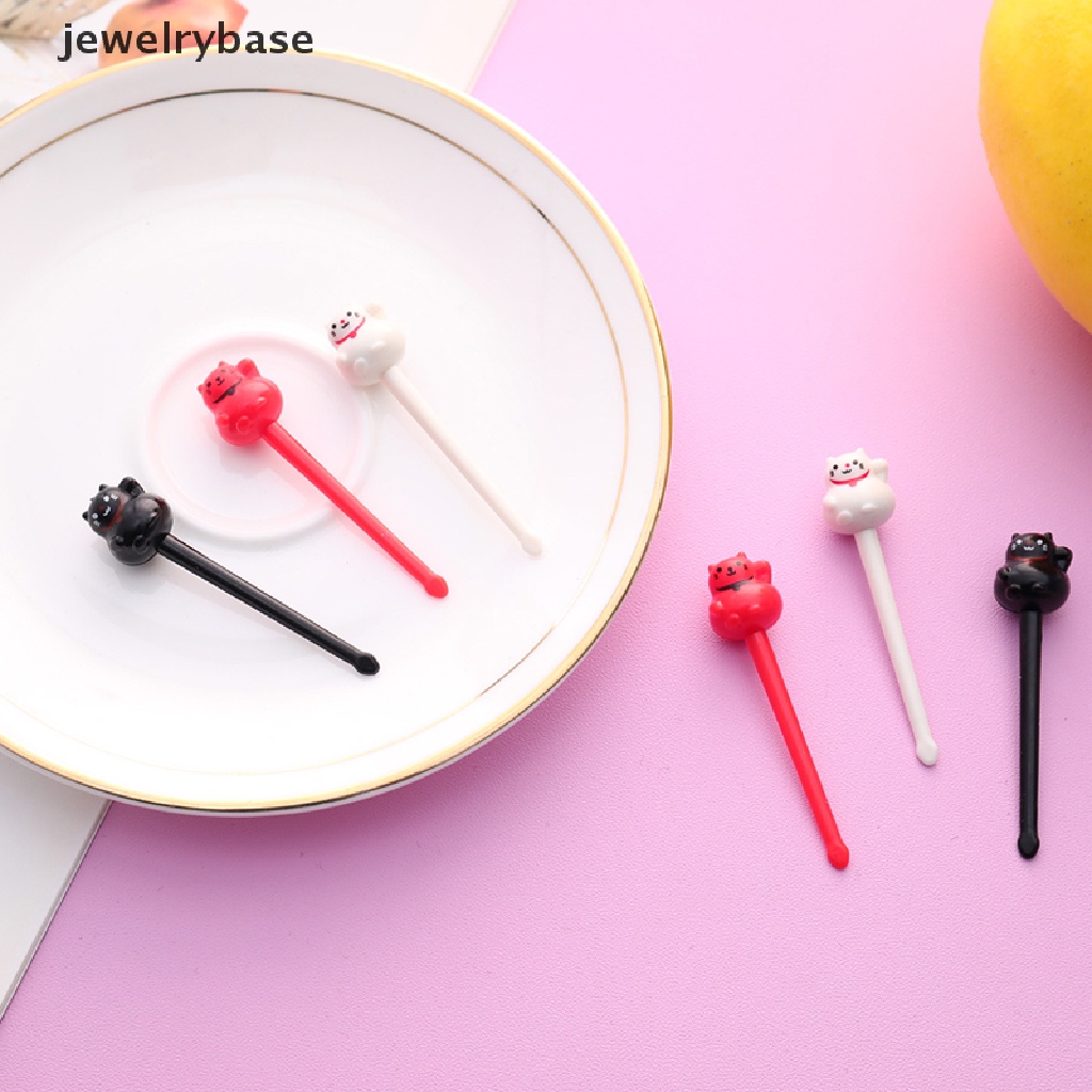 6 Pcs / Set Aksesoris Garpu Buah Bentuk Kartun Kucing Anjing Untuk Dessert