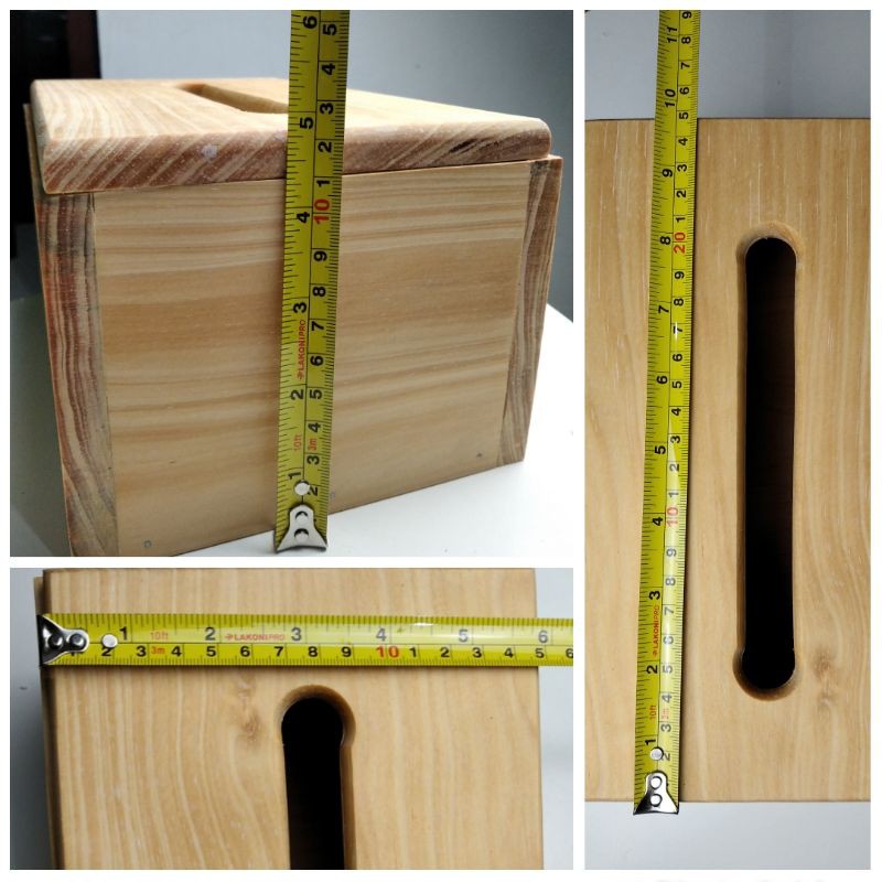 PINE WOODEN TISSUE BOX(FULL WOOD)/TEMPAT TISU KAYU FULL KAYU/KAYU PINUS JATI BELANDA/KAYU OVEN.