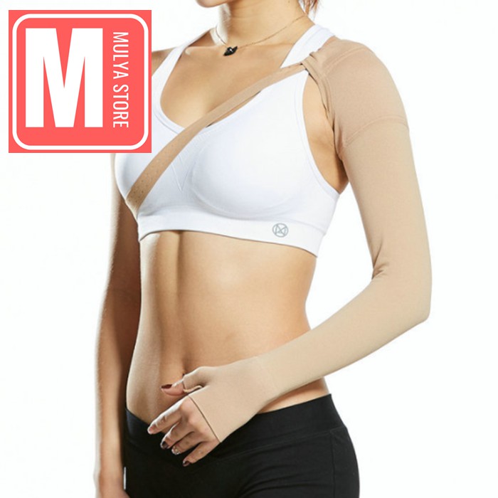 Compression Arm Sleeve Lymphedema With Belt Manset Tangan Pasca Mastectomy Kanker Payudara AH Impor