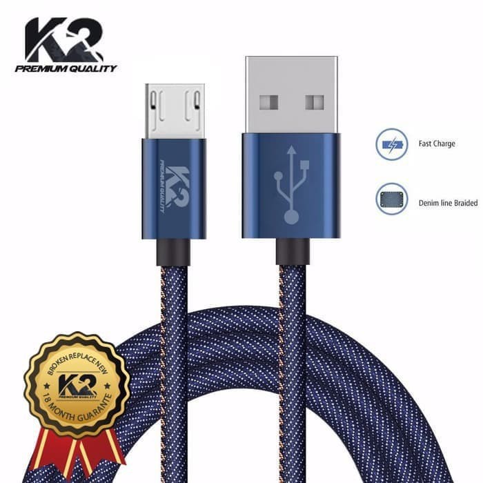 Kabel Data DENIM K2 PREMIUM QUALITY K2-C04 Fast Charging MICRO USB