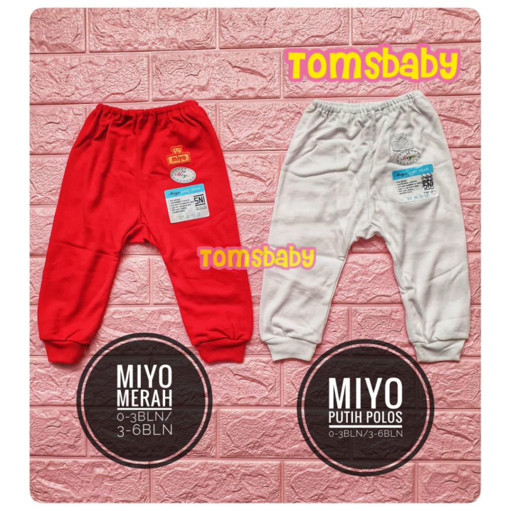 MIYO 1pcs Celana Panjang Pampers BUKA KAKI MERAH PUTIH POLOS