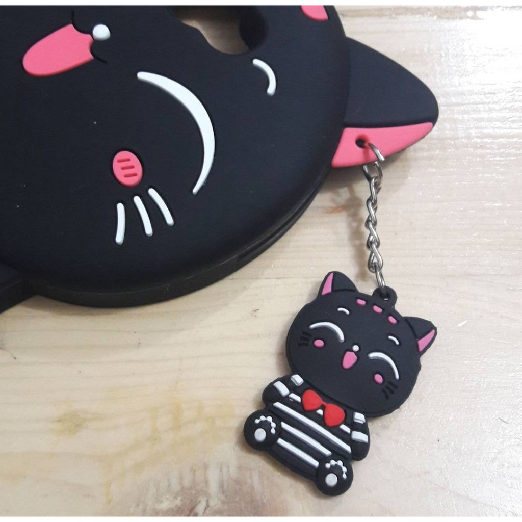 Silicon 3D Kitten Strip For  VIVO V9  Y83  silikon tebal karakter lucu / case anak anak warna biru / pelindung hp