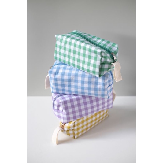 Cosmetic pouch gingham / dompet kosmetik / pouch lucu / oil pouch