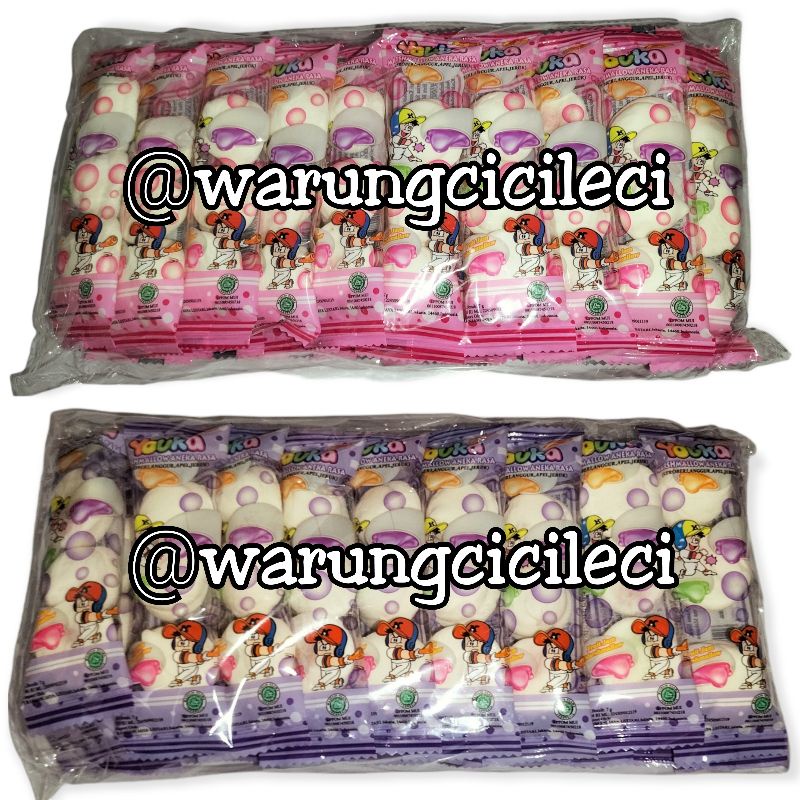 

YOUKA - MARSHMALLOW ANEKA RASA (STOBERI,ANGGUR,APEL,JERUK) 7g x 20pcs