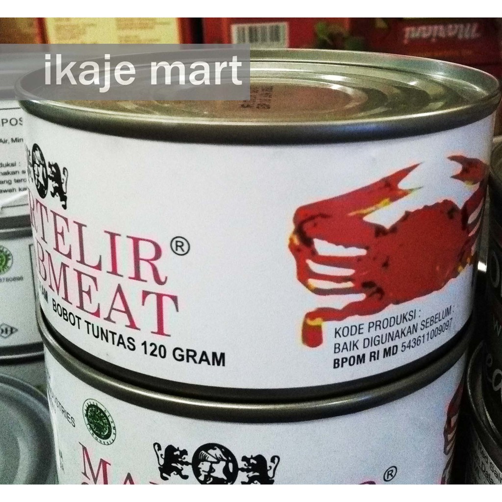 

Martelir Crabmeat 170gr (Kepiting Dalam kaleng)