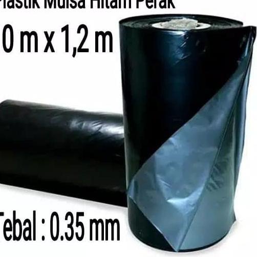 Ready Berkualitas Plastik Mulsa Hitam Perak 10m x 1,2m / Plastik Packing Roll Bungkus - Mulsa Plastik Tebal 0.35 / Mulsa Tebal / Mulsa Murah - Plastik Pertanian