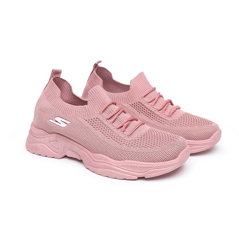 [GROSIR][COD] SEVEN_DAY SEPATU RAJUT WANITA SLIP ON SNEAKERS TANPA TALI SPORT SHOES FZ-F26 PINK