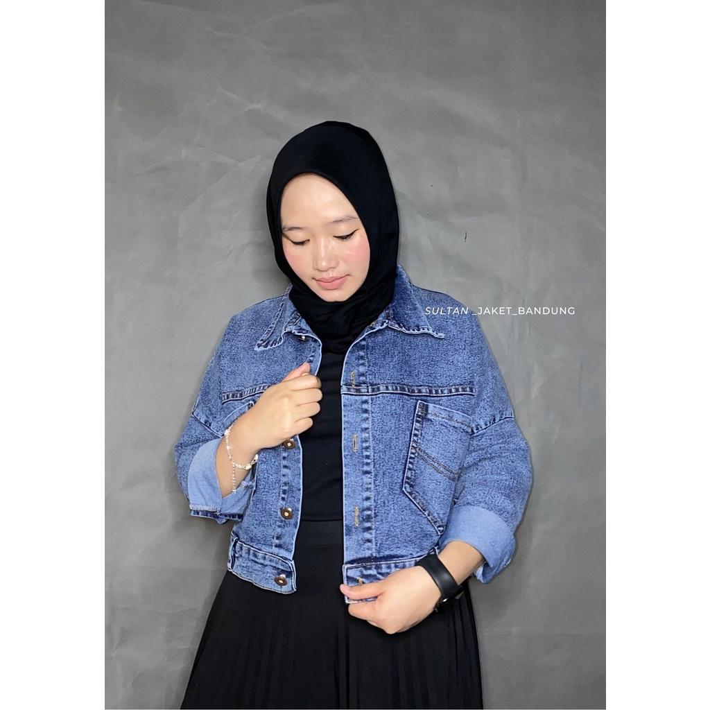 NAYRA CROOP JAKET JEANS |IJAKET DENIM WANITA MODEL ZARA TERBARU