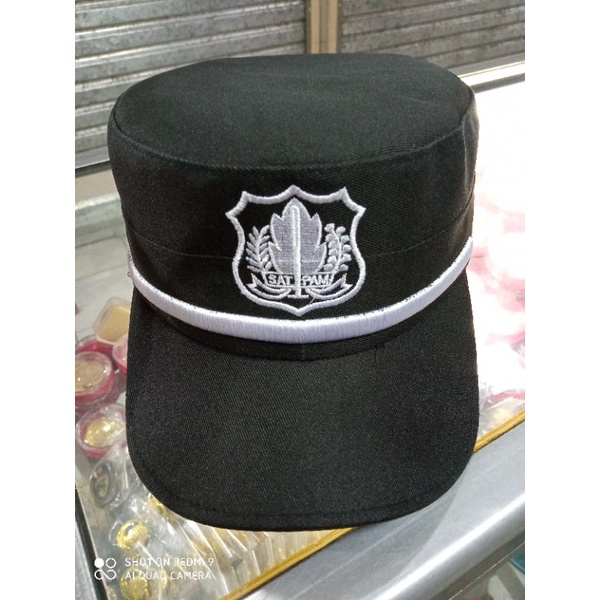 Topi komando satpam coklat