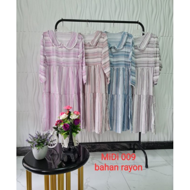 Dress Gaun Tunik Baju Muslim Terusan Lebaran Fashion Murah Terbaru Blus Renda