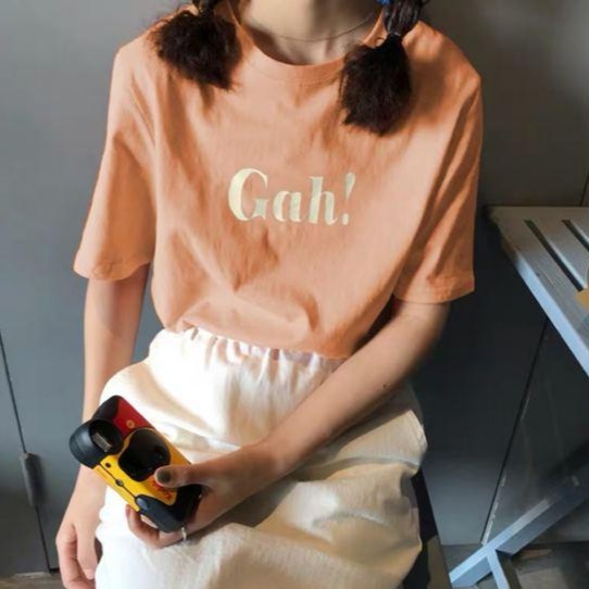 Oversize Tee Tshirt Model Longgar Utk Wanita Motif Tulisan GAH