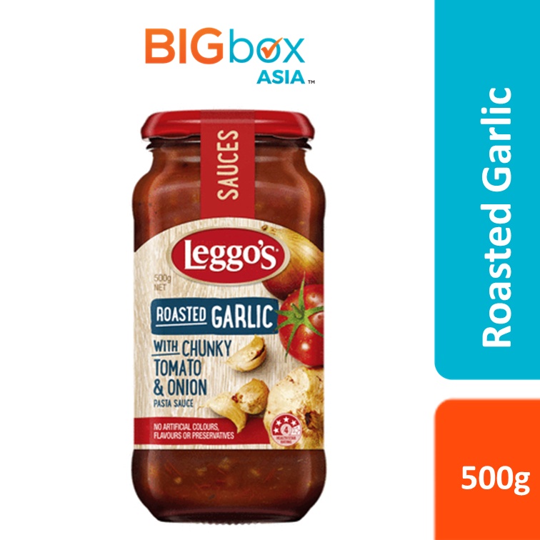 Leggos Pasta Sauce Roasted Garlic with Chunky Tomato & Onion 500g