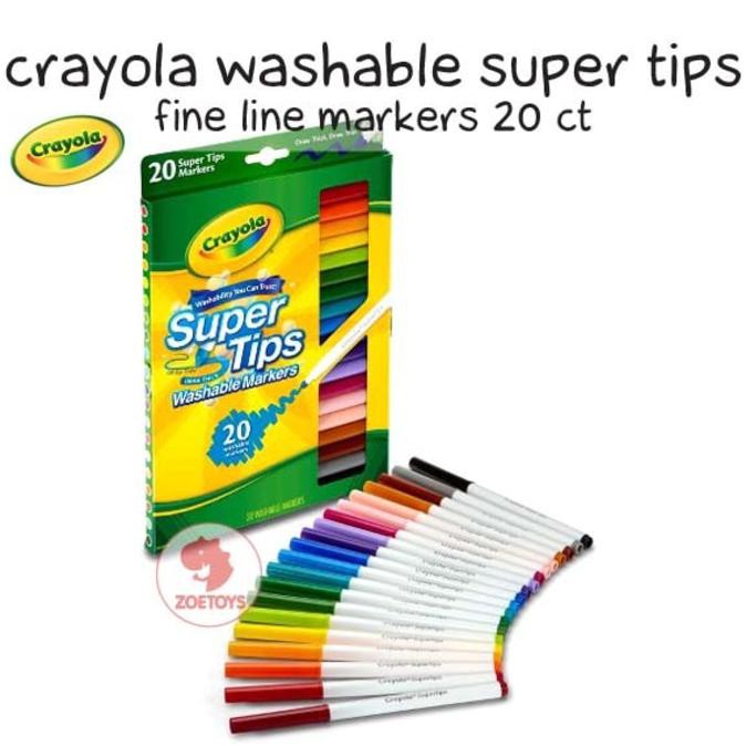 

PROMO MURAH Zoetoys Crayola - Washable Super Tips Fine Line Markers 20 Ct STOK TERBATAS