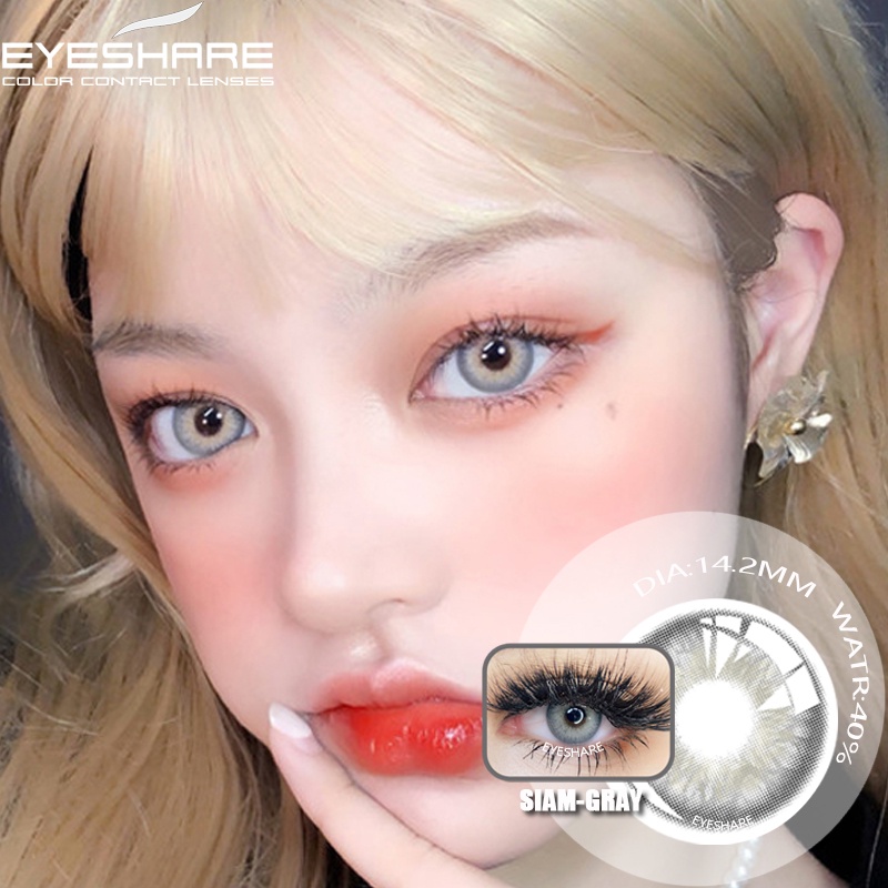 Sepasang Lensa Kontak Berwarna Diameter 14.2MM Softlens Soflen Mata Soflen Soplen Murah Soflen Normal Softlens Hitam