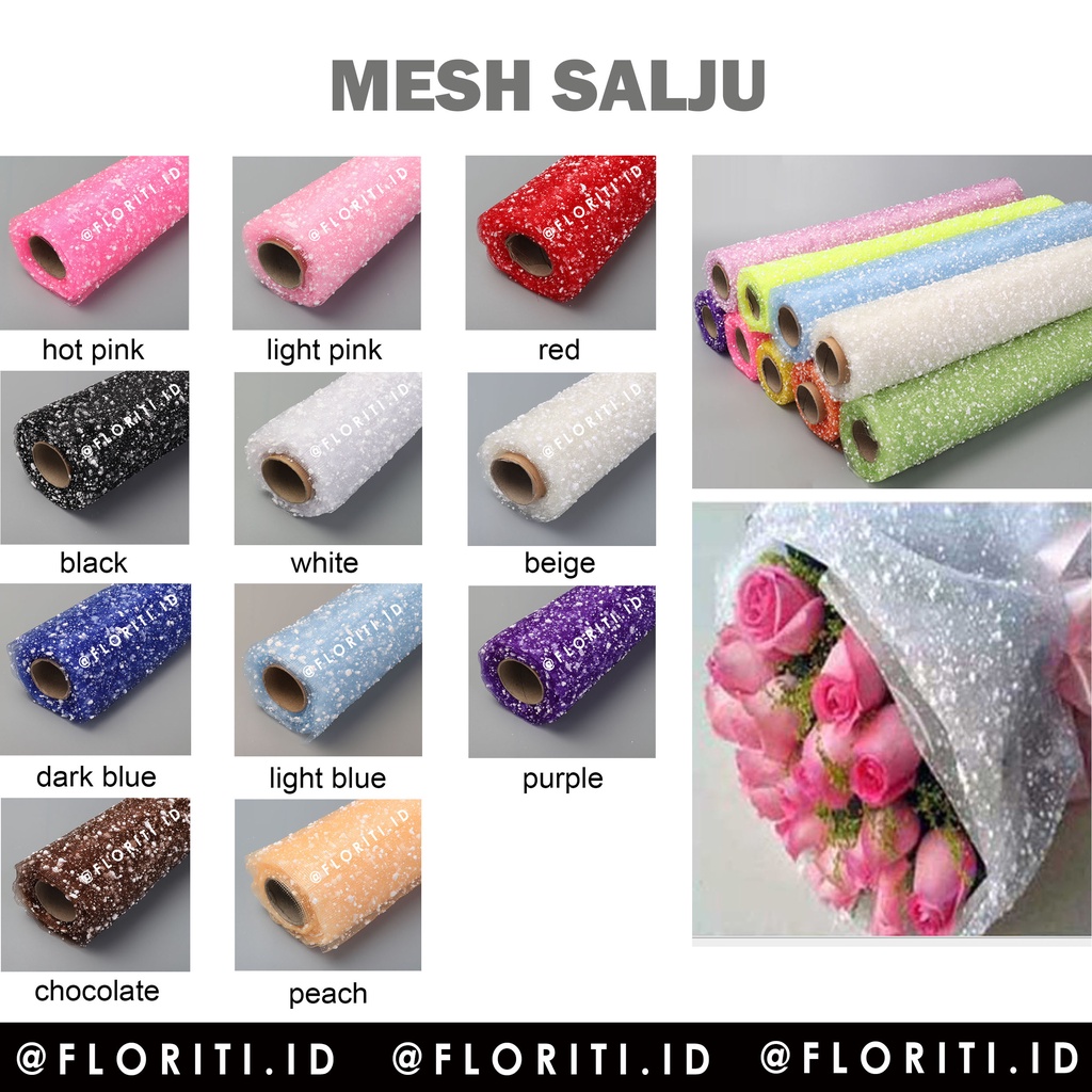 

(Rol) Flower Wrapping Mesh Salju/Snow Flake 4 Yard