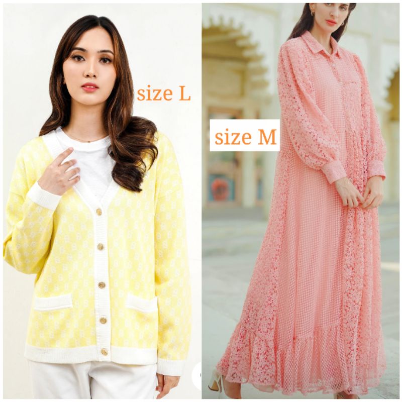sandrina maxi dress - monogram sweatshirt cardigan Buttonscarves Benang Jarum