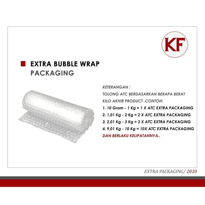 

KF PRODUCT EXTRA BUBBLE WRAP PACKAGING ( WAJIB ATC )