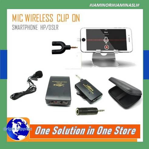 Microphone Mic Clip On Wireless PRANK VLOG untuk Smartphone HP/DSLR