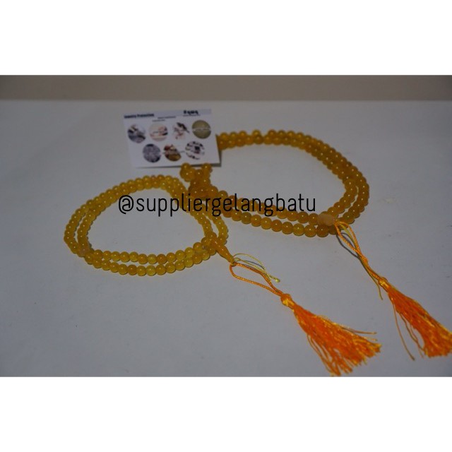 tasbih batu YELLOW AGATE 99 butir premium tasbeh KUNING fashion muslim aksesoris pria wanita fashion