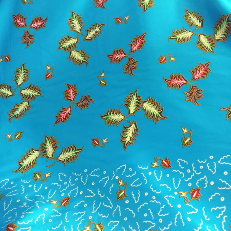 kain batik meteran murah batik doby silk jocelyn biru turkis
