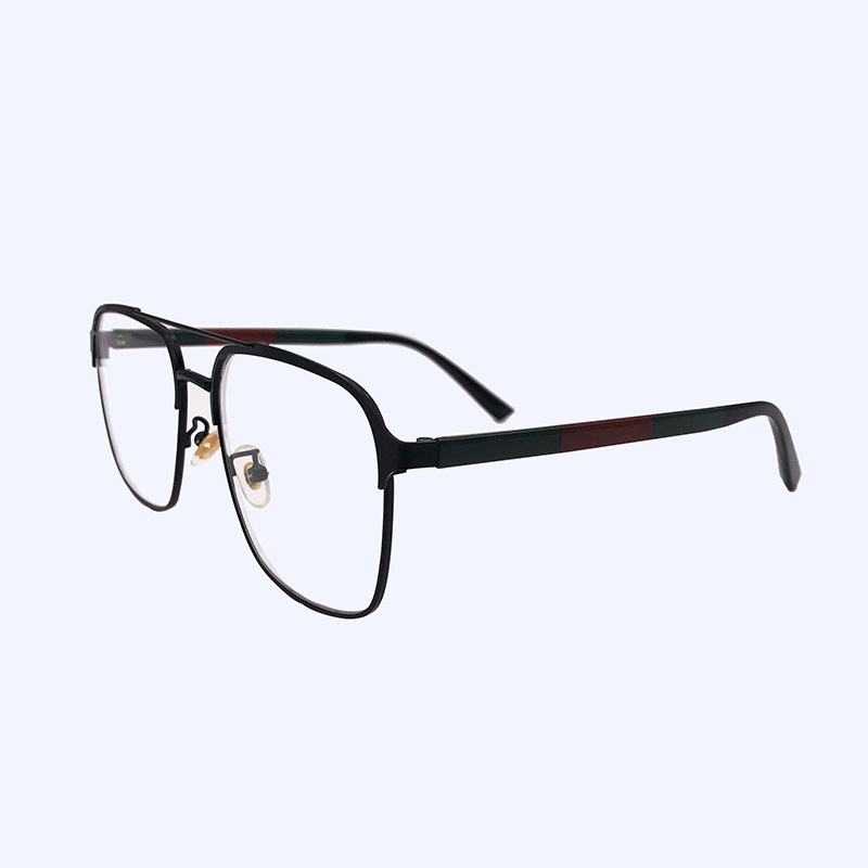 (YUZHU) Vintage Fashion Metal Frame Eyeglasses Aviator Eyeglasses Untuk Pria Oversized Square Kacamata Anti Radiasi Untuk Laki-Laki