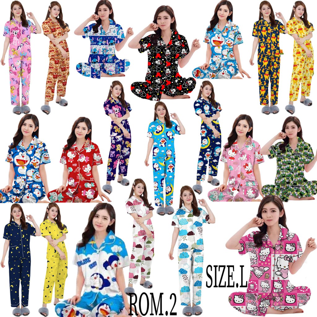 ISANNY PIYAMA SET CP SIZE.L/PIYAMA  STARMOON CP/READY STOK/REAL PICT