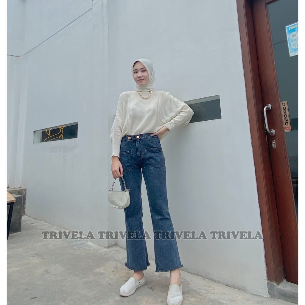 EMIRA CULLOTES JEANS / CELANA JEANS KULOT KANTONG TEMPEL