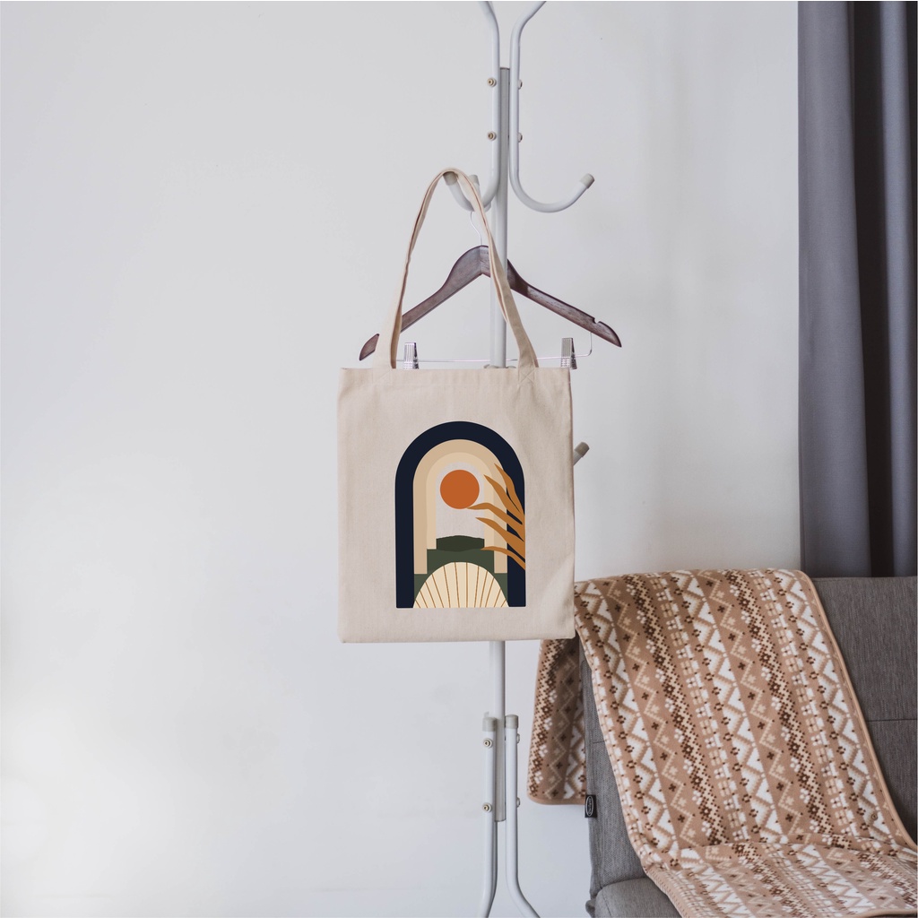 Sevine Tote Bag Kanvas Tas Fashion Totebag Wanita DTF Printing Nordic Aesthetic Series - KNP4