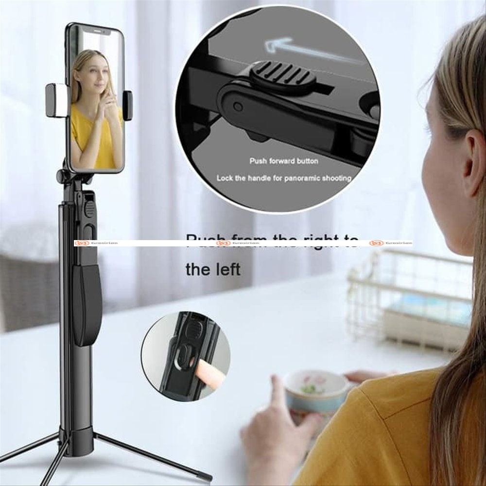 Tongsis Bluetooth A21 Led Tripod Stabilizer Gimbal Selfie stick 80CM