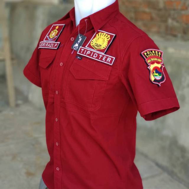 Kemeja reskrim model depan dobel kantong [min 12 baju CUSTOM]