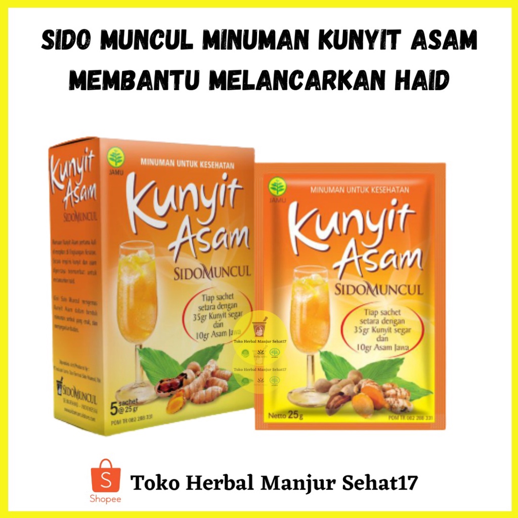 Jual Jamu Sidomuncul Kunyit Asam Original 1 Box Isi 5 Sachet Membantu