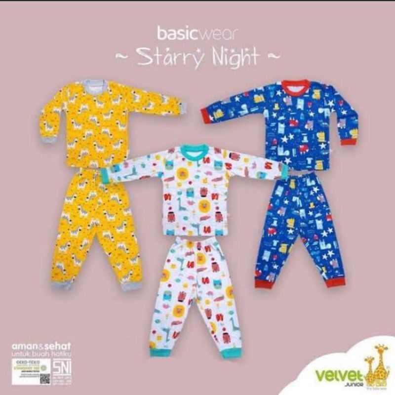 Velvet Junior Setelan Anak Panjang - Set Pakaian Baju Bayi Piyama Terbaru Lucu Baru Lahir