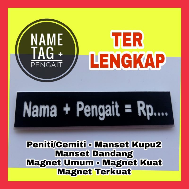 NAME TAG - ASN - PNS - TNI - POLISI - BHAYANGKARI - JALASENASTRI - KEJAKSAAN - KEMENTERIAN - BUMN - PERUSAHAAN - PENGAIT TERLENGKAP