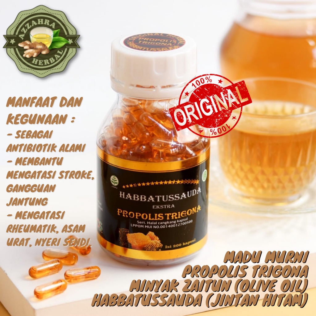 Habbatussauda Extra Propolis Trigona UMS 100 Kapsul | Habatussauda oil | Jinten Hitam Original