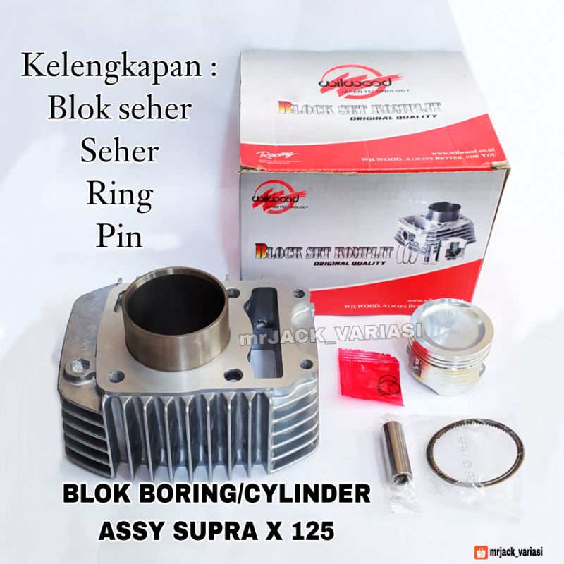 Blok Boring Supra X 125 Wilwood/Cylinder Assy Supra X 125/Blok Seher Kit Sura X 125 Standar