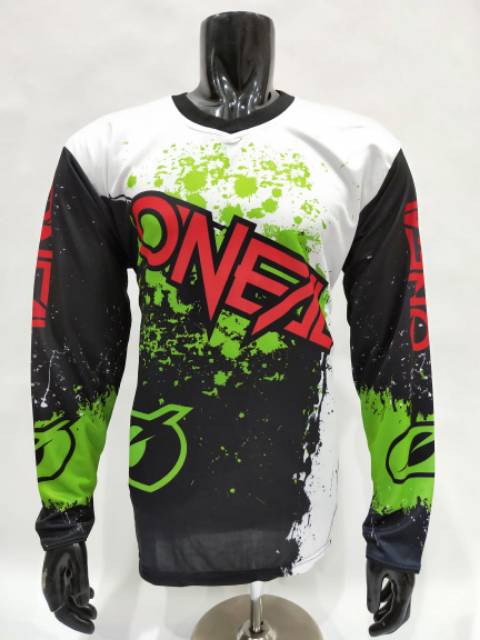 JERSEY KAOS SEPEDA MOTOR CROSS LENGAN PANJANG ORANGE HITAM