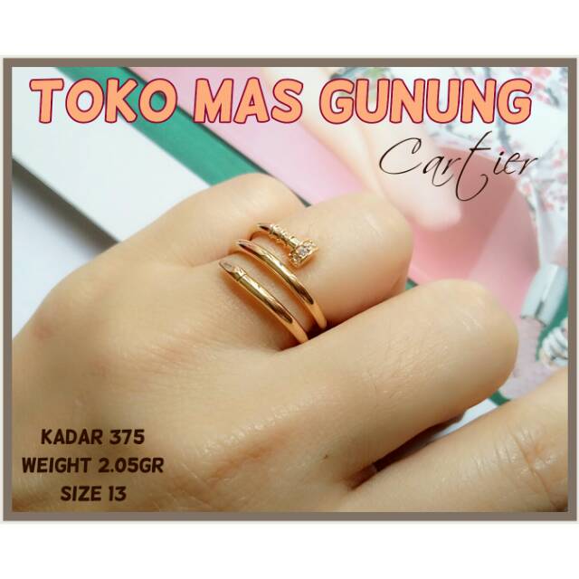 Cincin emas spiral Cartier 375