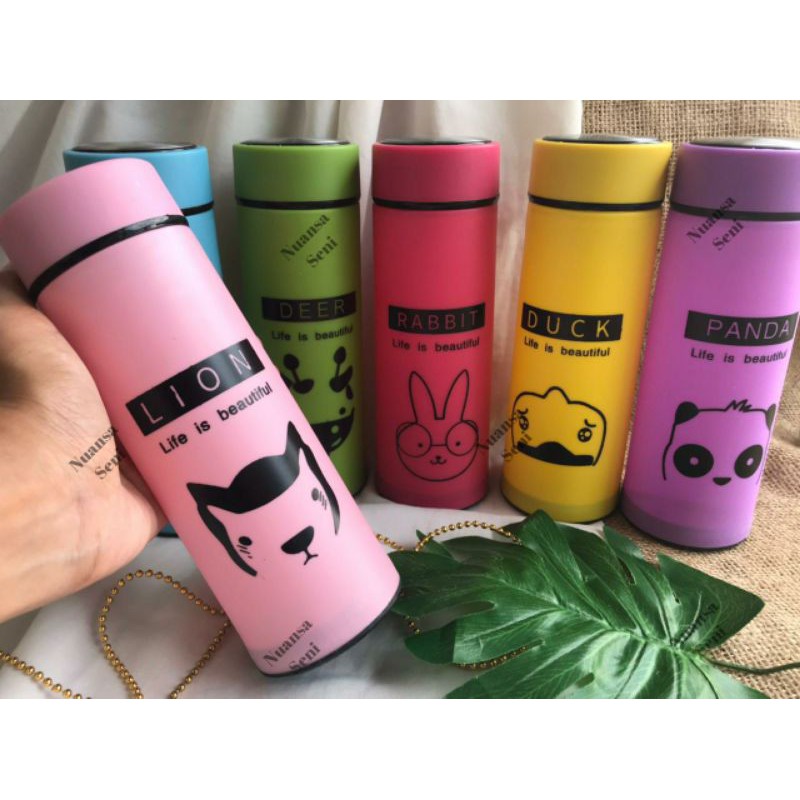 Souvenir Botol Minum Botol Tumbler Animal Termos Kaca Botol Kaca Motif Animal