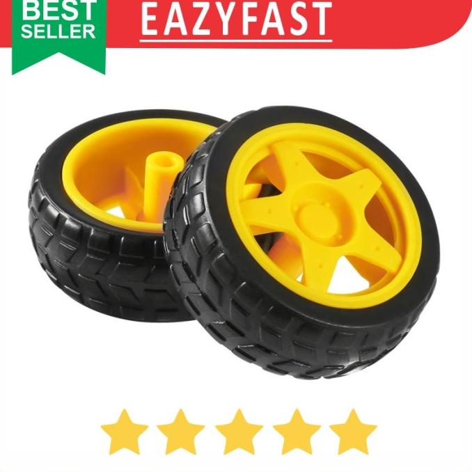 Roda Ban Robot Mobil Motor Dinamo DC Gearbox Yellow Kuning Mini Wheel efst90 Ayo Order