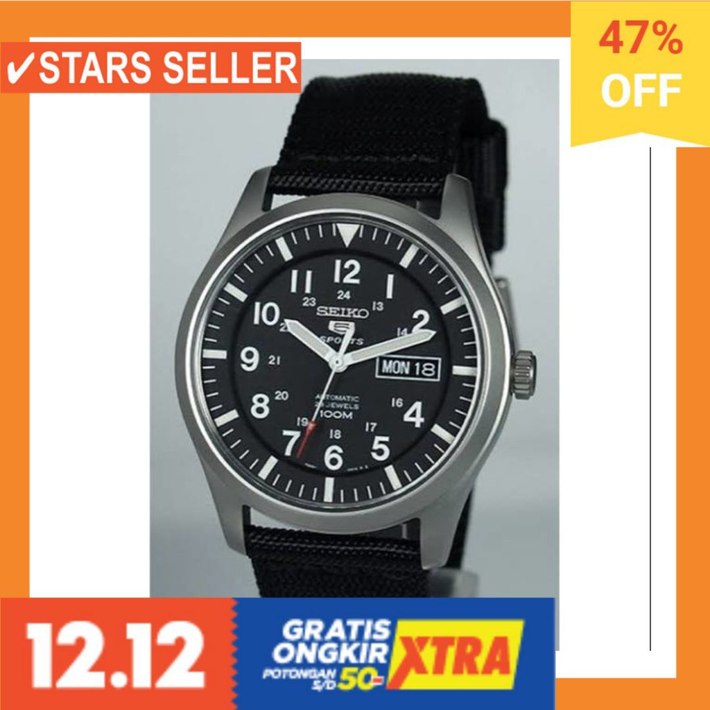 JAM COWOK MASA KINI MURAH TERBARU GSHOK HITAM / Jam Tangan Pria Seiko 5 Sports SNZG15K1