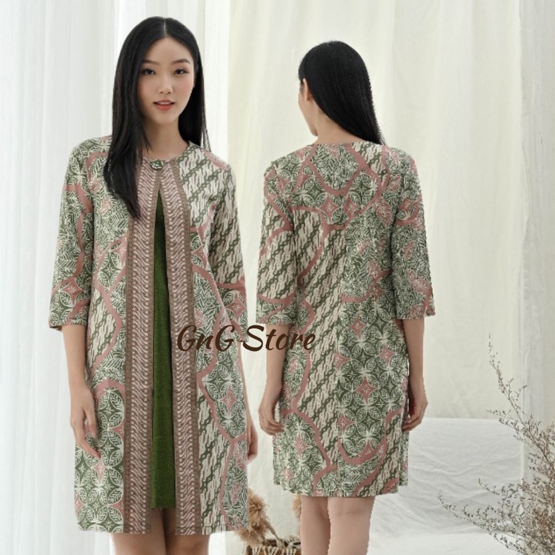 Dress Batik 252 UBI/ Dress Batik Wanita/ Batik Wanita Jumbo/ Seragam Batik