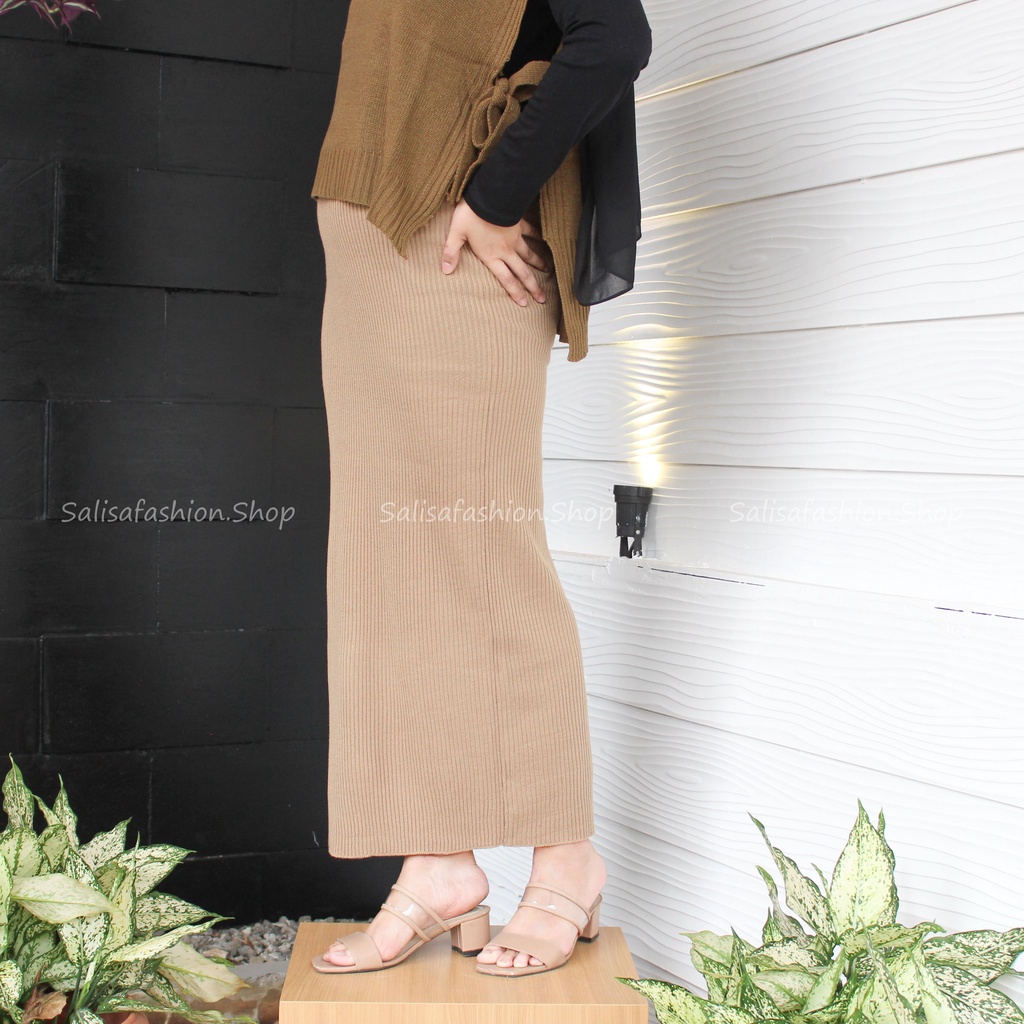 ROK SPAN RAJUT PANJANG | ROK RAJUT PREMIUM | SPAN ROK - ROK WANITA RAJUT TEBAL