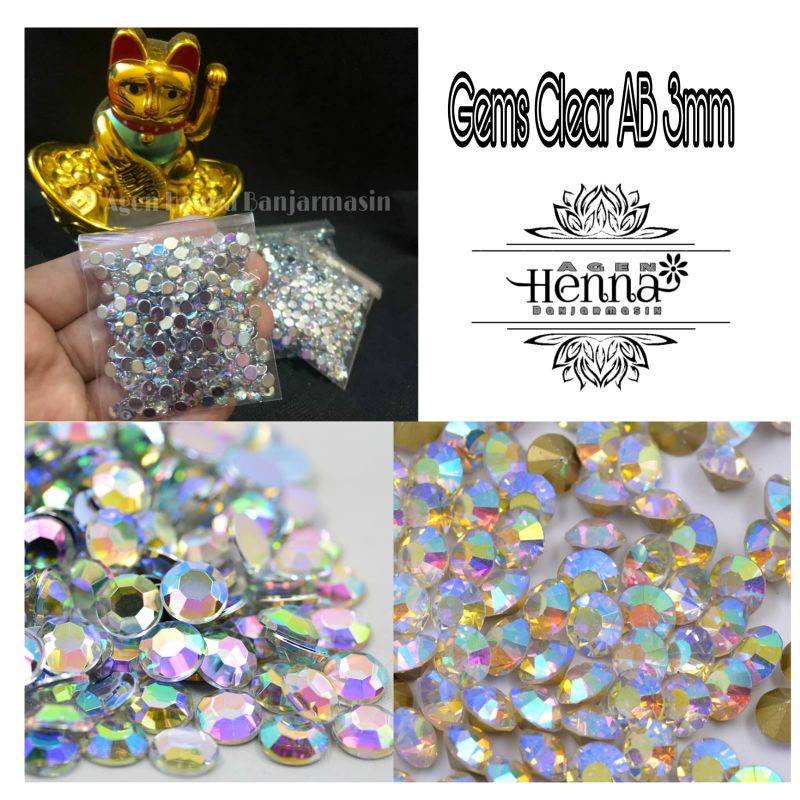 Manik Gems Rhingstone AB Clear 2mm, 3mm, 4mm
