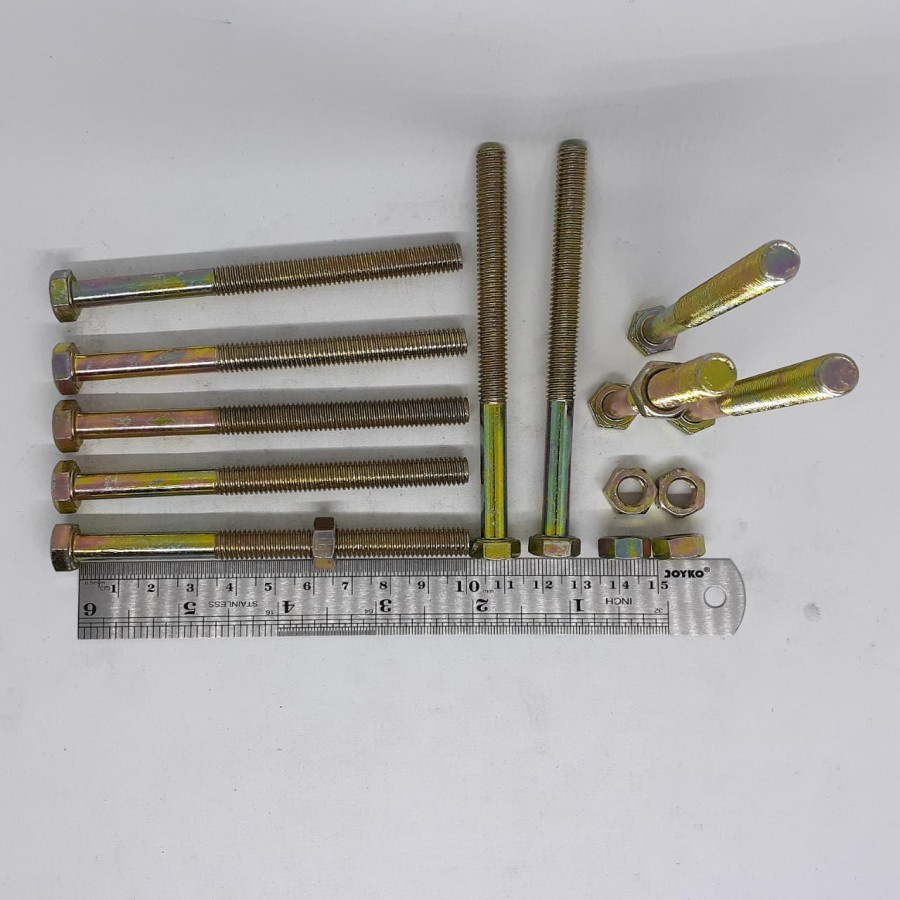 BAUT MUR KUNING M8 X 100 / BMK M8 X 100 / BAUT M8X100 KUNING / BAUT M8 / BAUT 12 KUNCI 12