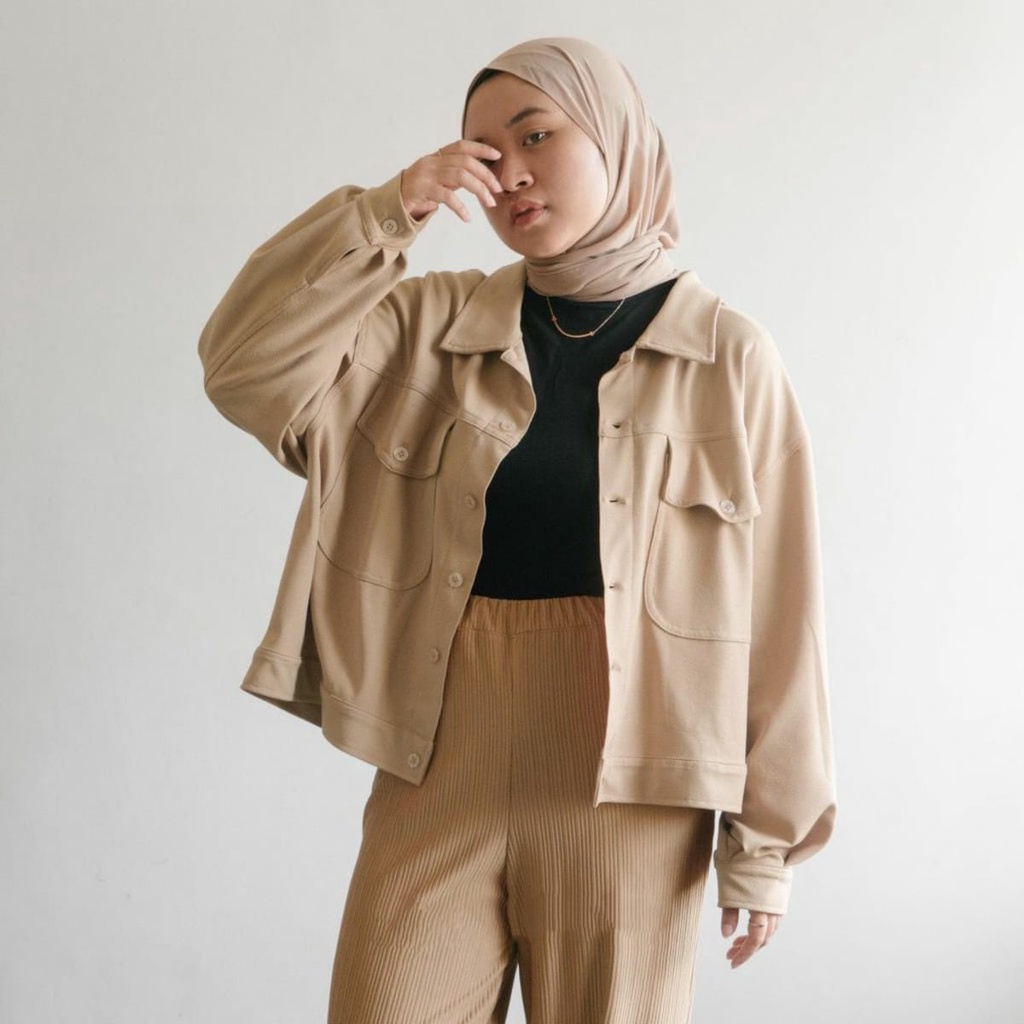 Tq88indonesia Fashion Baju Jaket Wanita Terbaru / Gloria Oversize XXL Jacket Oversize / Busana Outer Cewek Kekinian / Ootd