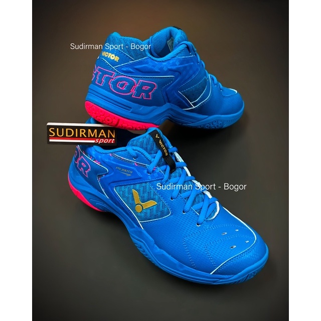 New - SIZE 41 - Sepatu Badminton Victor P 9200 TD FQ / P9200TD FQ (Blue Jewel / Virtual Pink)